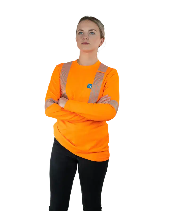 Image of Covergall - Sustainable High-Vis Long Sleeve Orange Shirt